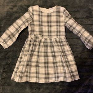 Girls grey plaid and gold dress size 4T